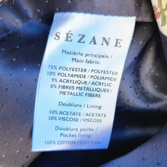 Sezane Gustav Brocade Blazer Gold Lurex Floral Jacket - Picture 9 of 9